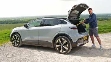 Auto Express group web editor Steve Walker loading the boot of the Renault Megane E-Tech